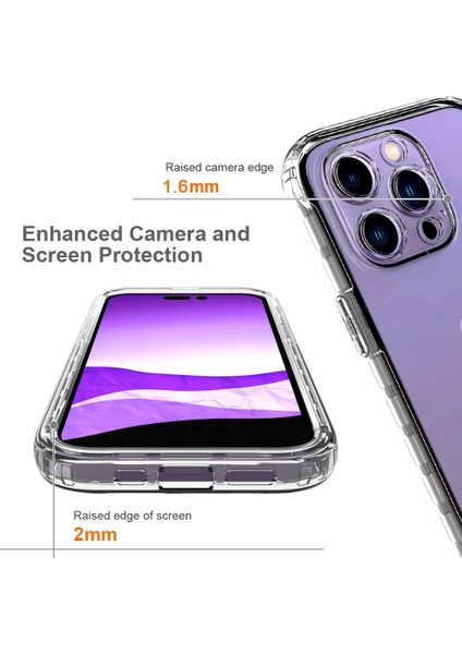 Iphone 14 Pro Telefon Kılıfı 6.1 Inç Aşınmaya Dayanıklı Şok Geçirmez Şeffaf Tpu+Pc Hibrid Defteri Gradient Renk Cep Telefonu Kabuğu Şefkatli (Yurt Dışından)
