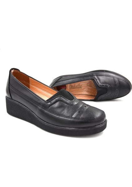 Içi Deri Jelli Poli Hafif Taban Günlük Kadın Ayakkabı Siyah