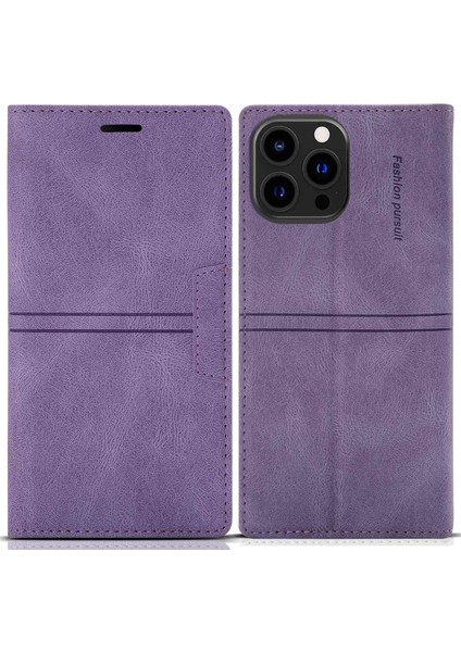 Iphone 14 Pro Telefon Kılıfı 6.1 Inç Pu Deri Cüzdan Kılıfı Manyetik Otomatik Ahmed Tam Koruma Cep Telefon Kabuğu Stand-Morple ile (Yurt Dışından)