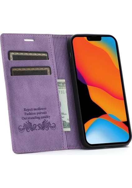 Iphone 14 Pro Telefon Kılıfı 6.1 Inç Pu Deri Cüzdan Kılıfı Manyetik Otomatik Ahmed Tam Koruma Cep Telefon Kabuğu Stand-Morple ile (Yurt Dışından) fiyatları