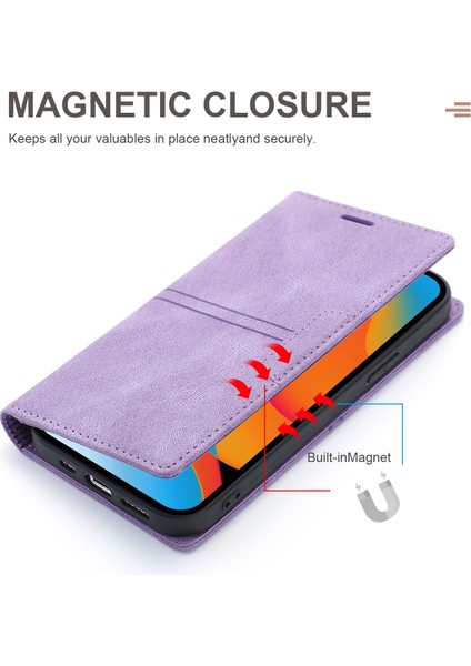 Iphone 14 Pro Telefon Kılıfı 6.1 Inç Pu Deri Cüzdan Kılıfı Manyetik Otomatik Ahmed Tam Koruma Cep Telefon Kabuğu Stand-Morple ile (Yurt Dışından) fırsatları