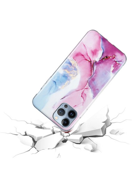 Iphone 14 Pro Telefon Kılıfı Tpu Kasası 6.1 Inç Imd Mermer Desen Damla Damla Koruma Iyi Korunmuş Cep Telefonu Kapak Pembe/mavi (Yurt Dışından) modelleri