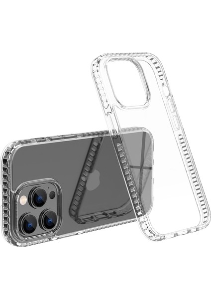 Iphone 14 Pro Telefon Kılıfı Hücre Hd Clear Plastik+Tpu Telefon Geri Kapak Yükseltilmiş Dudak Koruması Sabit Telefon Kabuğu (Yurt Dışından)