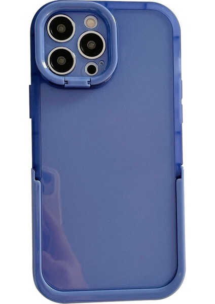Iphone 14 Pro Fone Case Anti-Solging Hücre Kabuğu Kickstand Arka Kamera Yüzüğü Ince Fit Telefon Arka Kapak Mavisi (Yurt Dışından)