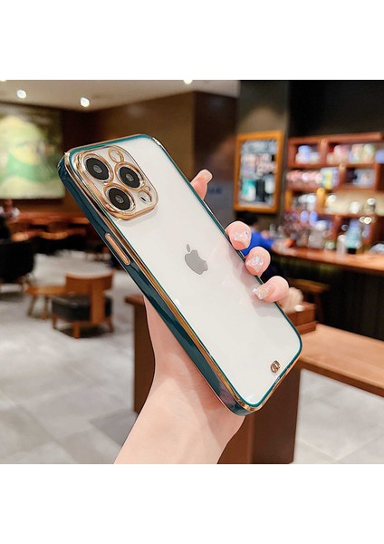 Iphone 14 Pro Dust Anti-Dust Tpu Elektrapan Cep Telefonu Kapak-Dark Yeşil Için Cep Telefonu Kılıfı (Yurt Dışından)