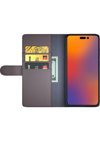 Iphone 14 Pro Telefon Kılıfı 6.1 Inç Orijinal Deri Dal Damla Geçirmez Telefon Kapağı Stand Cüzdan-Brown ile Manyetik Kapanma Kılıfı (Yurt Dışından) fiyatları