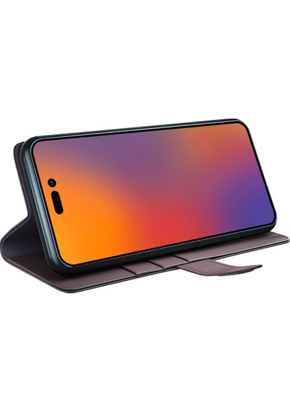 Iphone 14 Pro Telefon Kılıfı 6.1 Inç Orijinal Deri Dal Damla Geçirmez Telefon Kapağı Stand Cüzdan-Brown ile Manyetik Kapanma Kılıfı (Yurt Dışından) modelleri
