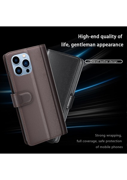 Iphone 14 Pro Telefon Kılıfı 6.1 Inç Orijinal Deri Dal Damla Geçirmez Telefon Kapağı Stand Cüzdan-Brown ile Manyetik Kapanma Kılıfı (Yurt Dışından) fırsatları
