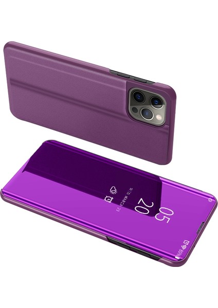 Iphone 14 Pro Telefon Kılıfı 6.1 Inç Pencere Pu Deri Telefon Standı Kılıf Electleplate Ayna Yüzey Koruyucu Kapak Kabuk-Doğru (Yurt Dışından)