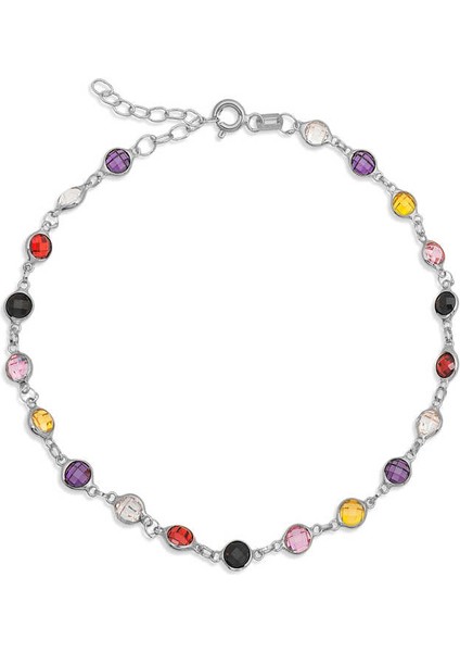 Gümüş Renkli Taşlı Kadın Bileklik