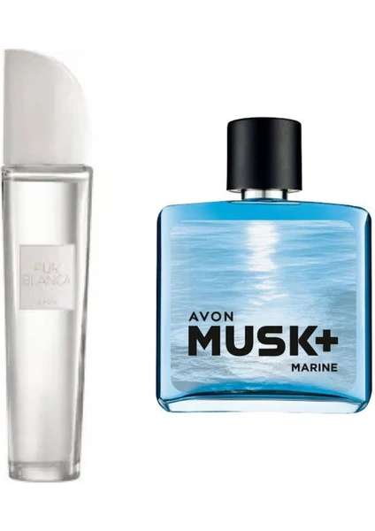 Pur Blanca 50 ml Kadın Parfüm ve Avon Musk Marine Erkek Parfüm Edt 75 ml 2 Li Set