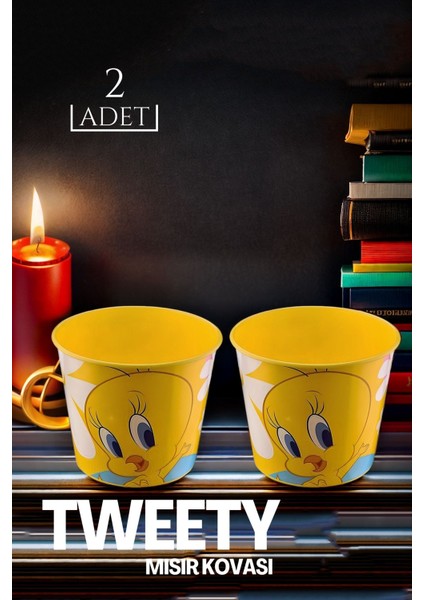Tweety Patlamış Mısır Popcorn Kovası 2'li