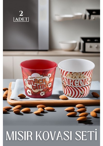 Patlamış Mısır Popcorn Kovası 2'li