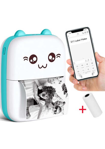 Yeni Nesil Kablosuz Bluetooth Mini Taşınabilir Termal Fotoğraf Resim Etiket Yazıcı