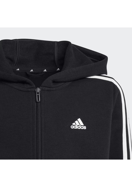 Essentials 3 Stripes Fleece Full Zip Çocuk Sweatshirt