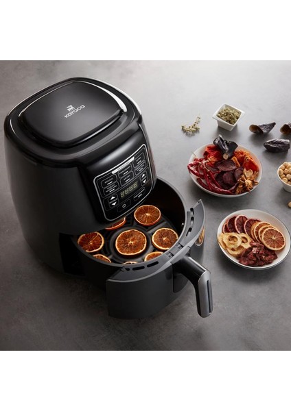 Air Pro Cook Köz Xl Airfryer Space Gray Black Circulation Air Tech 6 Pişirme Fonksiyonu %74 Enerji Tasarrufu