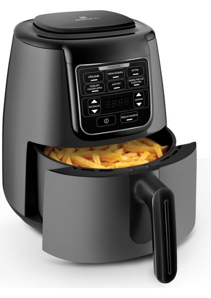 Air Pro Cook Köz Xl Airfryer Space Gray Black Circulation Air Tech 6 Pişirme Fonksiyonu %74 Enerji Tasarrufu