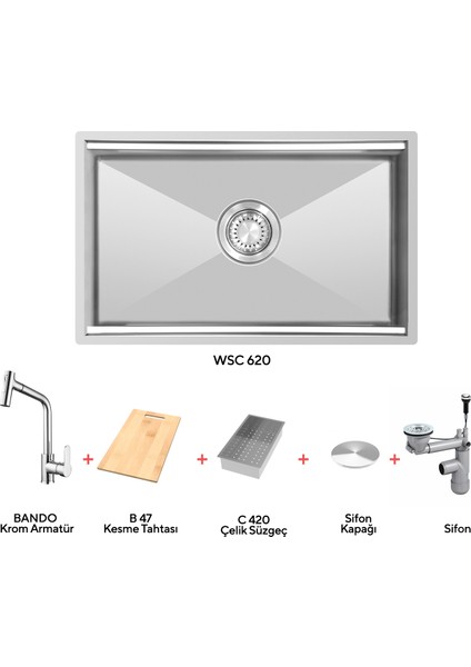 Workstatıon Wsc 620 Tezgah Üstü / Tezgaha Sıfır Eviye Set
