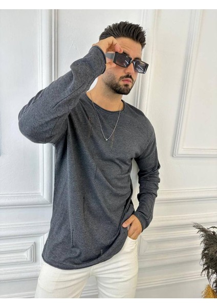 Yırtık Detaylı Lazer Kesim Triko Tişört Sweatshirt indirimleri