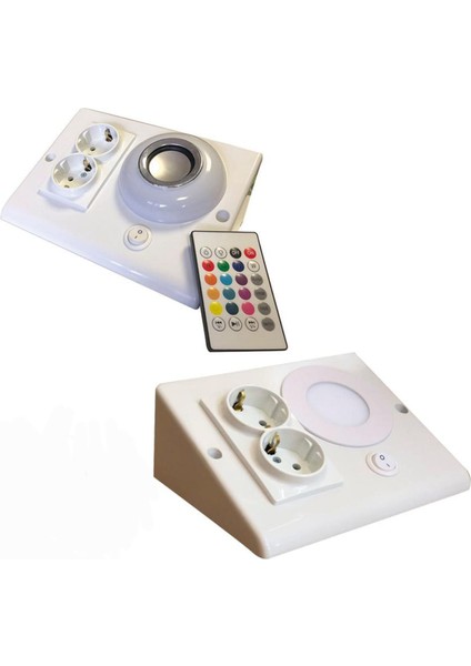 Dolap ve Tezgah Altı Bluetooth Müzik Çalar ve Ledli Prizmatik Venüs (2'li Set)
