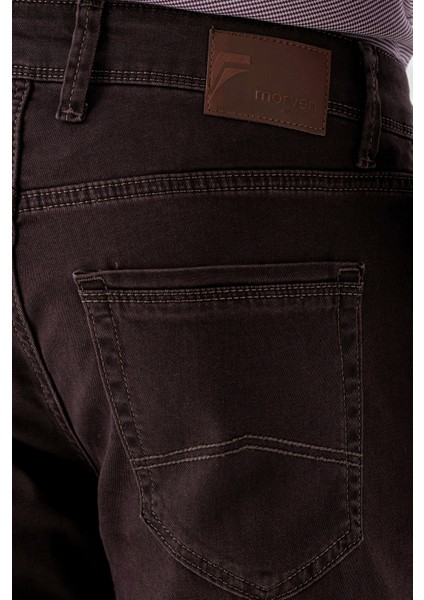 Erkek Bordo Explorer Pamuk 5 Cep Slim Fit Pantolon