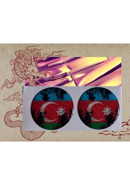 Türkiye Azerbaycan Damla Logo 5x5 cm 2 Adet