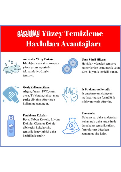 Beyaz Sabun Kokulu Yüzey Temizlik Havlusu 4'lü Fırsat Paketi 70 Yaprak x 4 Adet