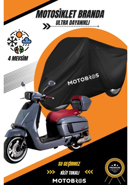 Arora Mojito Pro S Siyah Su Geçirmez Dayanıklı Motosiklet Brandası (En Kalın) Kumaş Ömürlük Kullanım