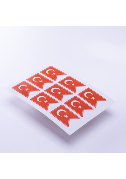 Türk bayrağı flama temalı sticker, A5 2 adet