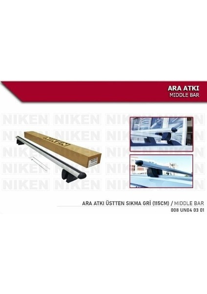 Araç Üstü Ara Barı Bagaj Taşıyıcı-Gri Üstten Sıkıştırmalı Alümi fiyatları