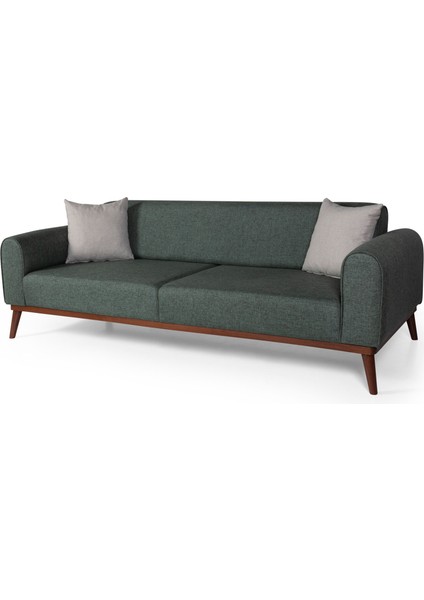 Perla Sofa Seneca Keten Yataklı Koltuk Takımı Yeşil