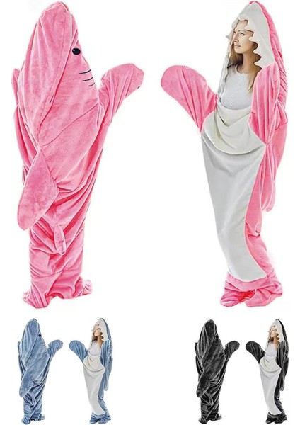 Pink Shark Süper Yumuşak Flanel Uyku Tulumu (Yurt Dışından)