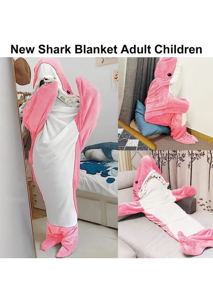 Pink Shark Süper Yumuşak Flanel Uyku Tulumu (Yurt Dışından)