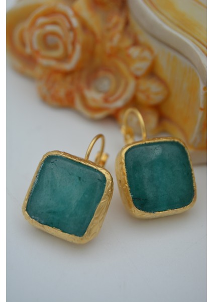 Jade Taşlı El Yapımı Küpe