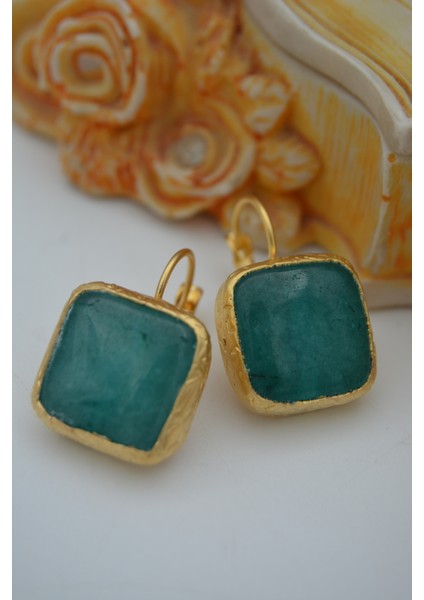 Jade Taşlı El Yapımı Küpe