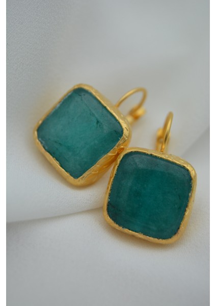 Jade Taşlı El Yapımı Küpe
