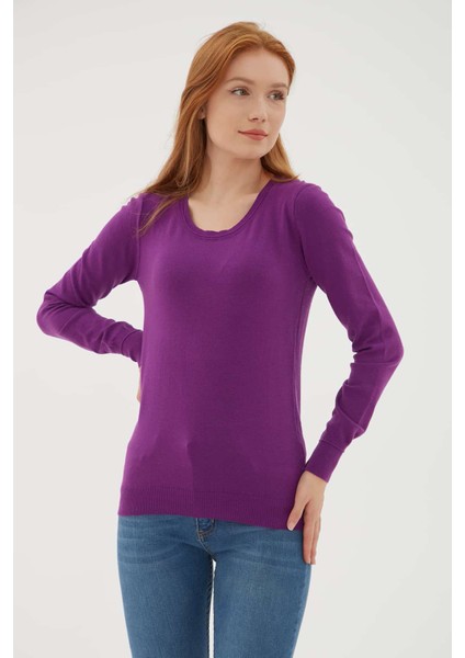 Bisiklet Yaka Slim Fit Ince Triko Kazak Bayan Kazak 23K0779K1 fiyatları