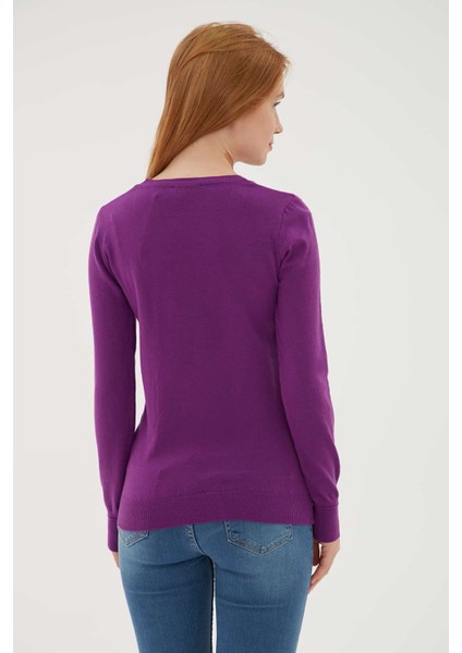 Bisiklet Yaka Slim Fit Ince Triko Kazak Bayan Kazak 23K0779K1 indirimleri