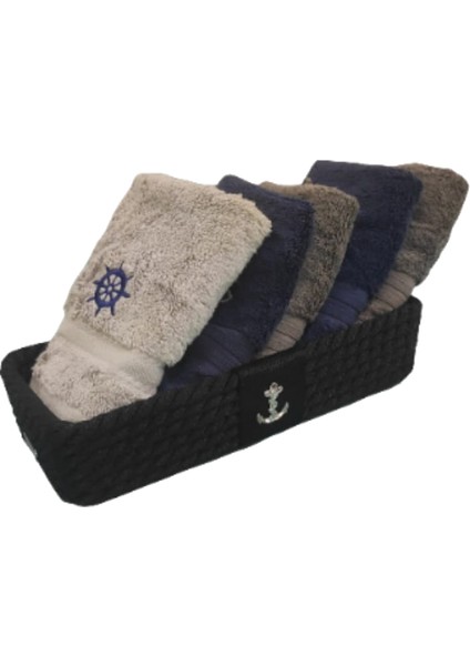 El Yapımı Marin Mini Havlu Sepeti (Dikdörtgen) | Yat & Tekne Dekoratif Banyo Sepeti