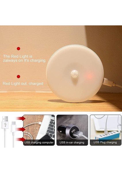 Hareket Sensörlü Ultra-Ince LED Gece Lambası, USB Şarj Edilebilir LED Işık, Dolap Lambası, Koridor, Yatak Odası, Merdiven, Mutfak Dolapları Için Çıkarılabilir Kablosuz Lamba (Yurt Dışından) fiyatları