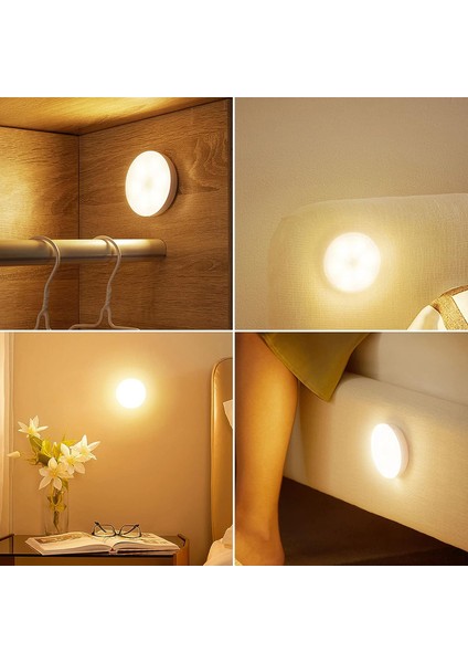 Hareket Sensörlü Ultra-Ince LED Gece Lambası, USB Şarj Edilebilir LED Işık, Dolap Lambası, Koridor, Yatak Odası, Merdiven, Mutfak Dolapları Için Çıkarılabilir Kablosuz Lamba (Yurt Dışından) modelleri