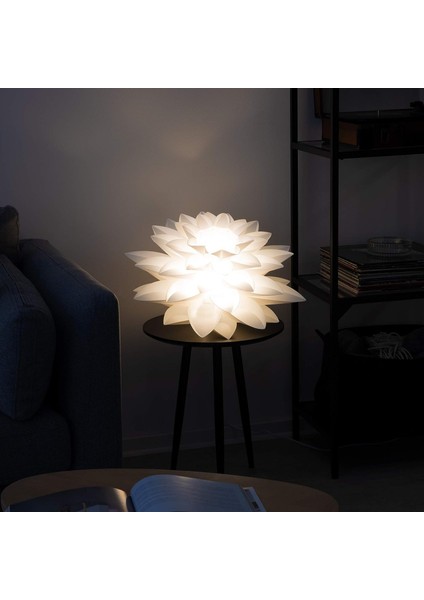 Lotus Tasarımlı Yapboz Lamba - Dıy Montaj Aydınlatma Abajur - Işık Dekorasyonu Çiçekler Oturma Odası Yatak Odası - Süspansiyon Veya Yer Lambası - Beyaz (Yurt Dışından) fırsatları