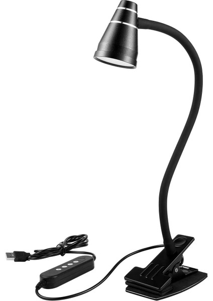USB LED Klipsli Masa Lambası - 5W 360°ESNEK LED Klipsli Masa Lambası, 3 Renk ve 10 Ayarlanabilir Parlaklık, Klipsli Yatak/masa/başucu/kitap Için Okuma Lambası (Yurt Dışından)