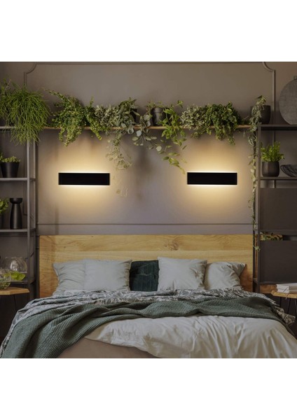 LED Iç Mekan Duvar Lambası 2*12W Siyah Duvar Lambası Sıcak Beyaz 3000K Modern Yatak Odası Oturma Odası Merdiven Koridor Banyo Için (Yurt Dışından) modelleri