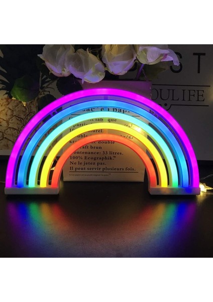 Gökkuşağı Işıklı Tabelalar, Kızlar Için Gökkuşağı Duvar Dekoru, Çocuk Odası, LED Lamba, Gökkuşağı Dekoru, Çocuklar Için Hediyeler, Pil Veya Usb, LED Gece Lambası (Yurt Dışından)
