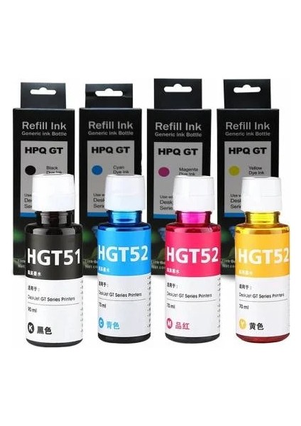 Hp Deskjet 4 Renk (GT51XL GT52XL) 100ML Muadil Mürekkep