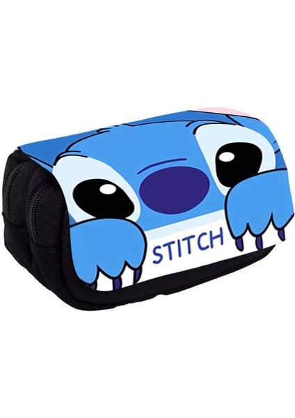 Çocuklar Için Stitch Çift Katmanlı Kalem Kutusu Kırtasiye Çantası (Yurt Dışından)
