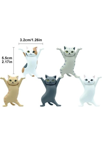 Zaox 5 Parça Kedi Figürlü Kalem Tutucu (Yurt Dışından)