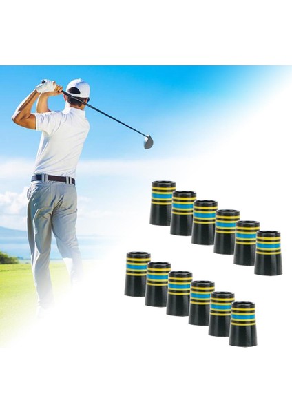 12 Paket .370 Siyah Golf Ferülleri Ütüler Için Ahşap Şaftlar Kulübü Aksesuarları Malzemeleri Mavi Sarı Siyah (Yurt Dışından) modelleri