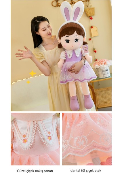 Zaox 50CM Nasha Çiçekli Elbiseli Bebek Peluş Oyuncak (Yurt Dışından)